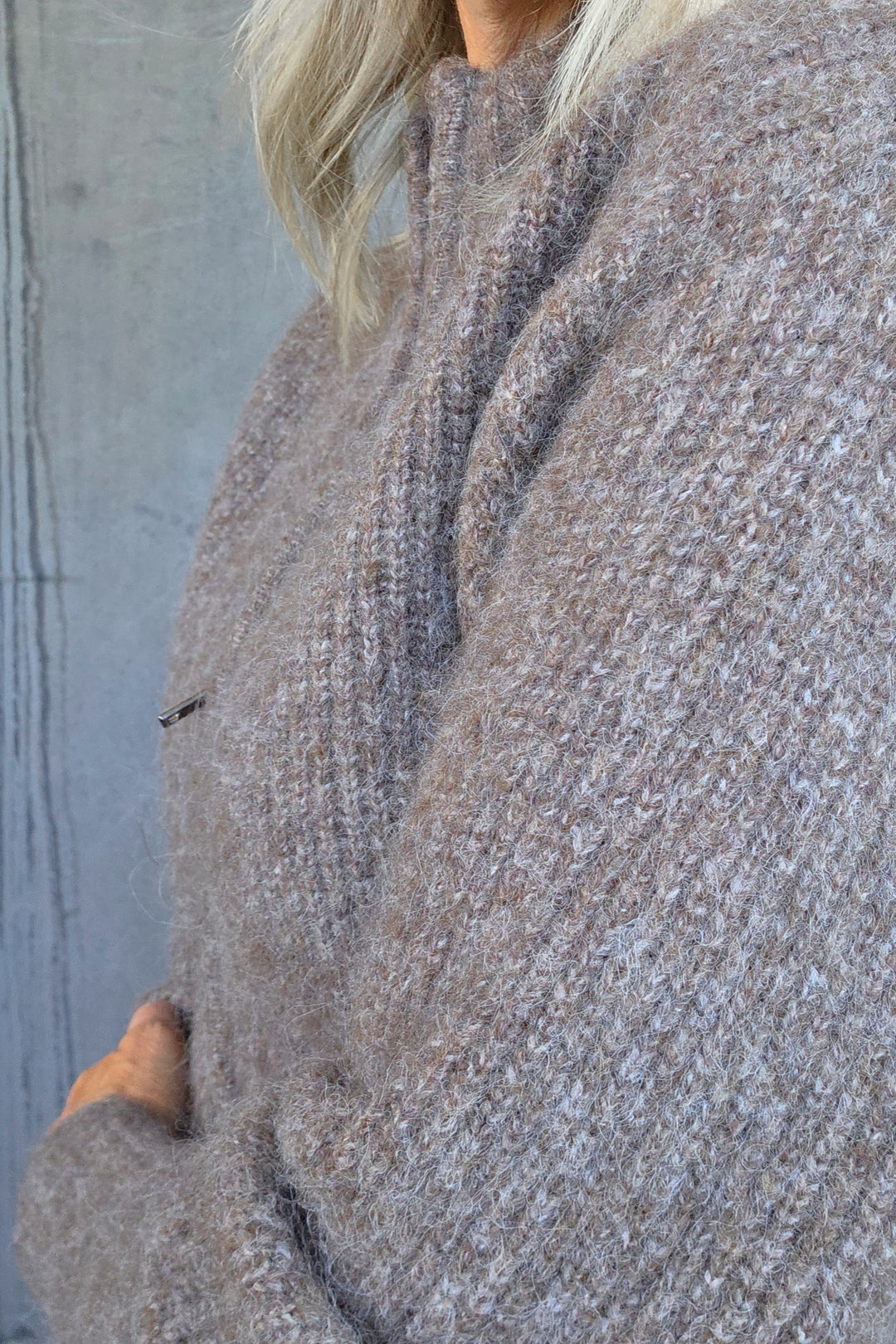Zip Front Knit Top - Mocha - Mabel and Woods