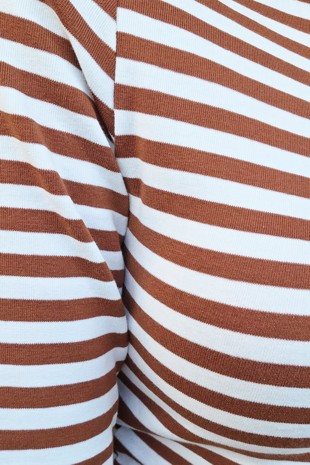 Assymetrical Stripe Top - Choc - Mabel and Woods