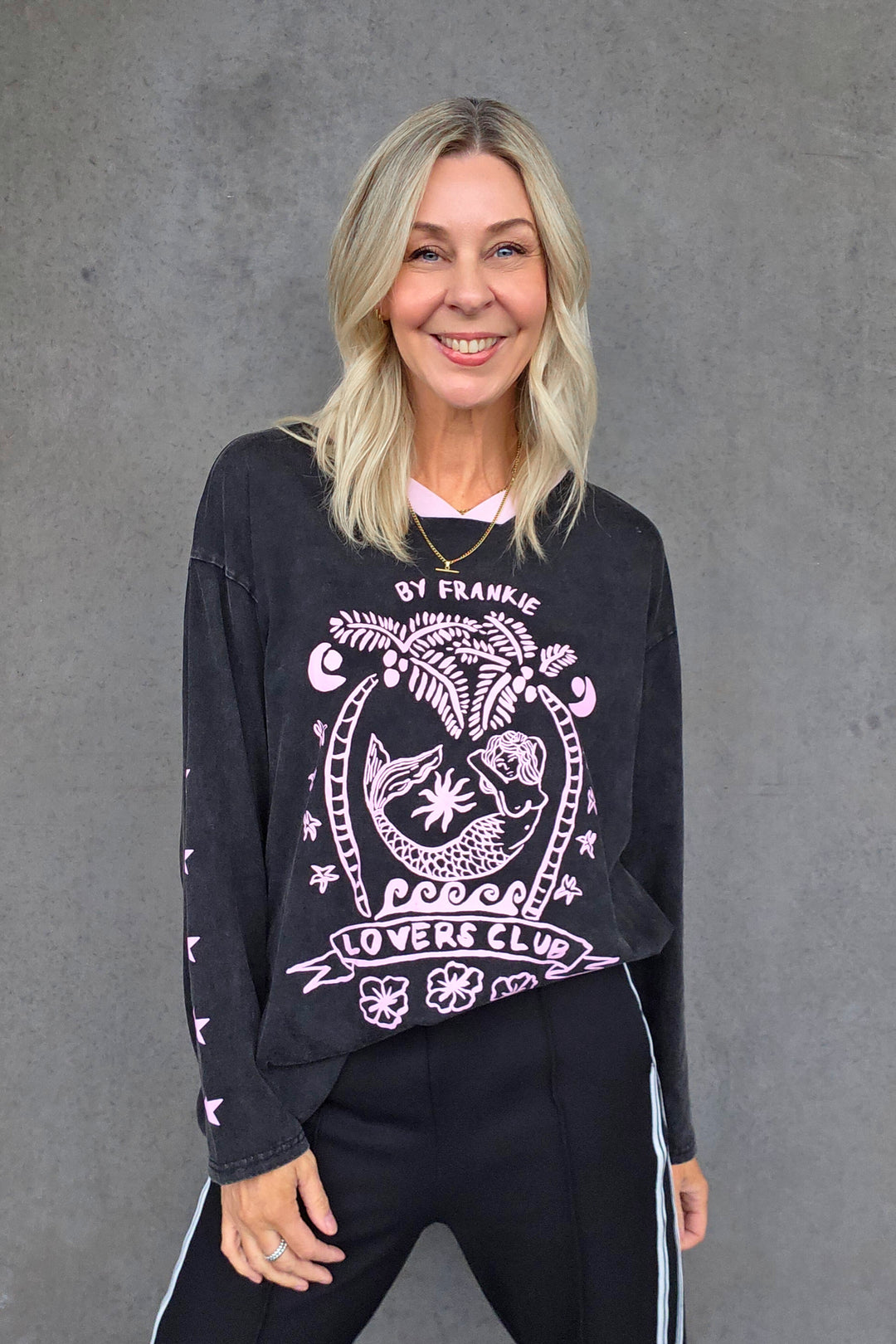 Lovers Club Long Sleeve Tee - Washed Black