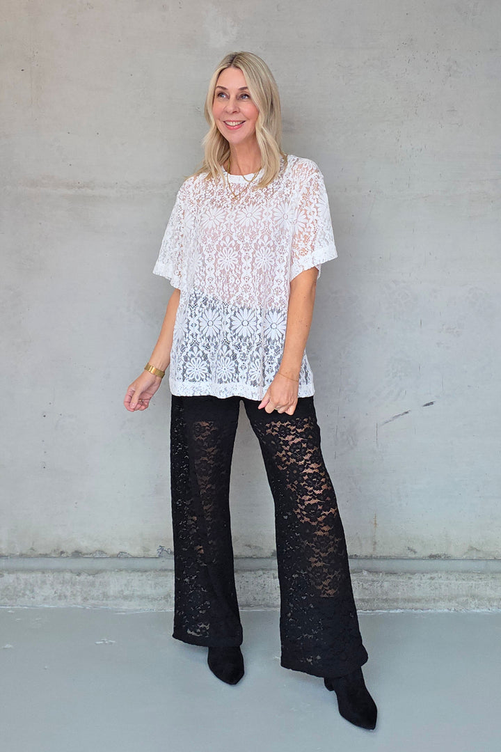 Shell Lace T Shirt - Off White
