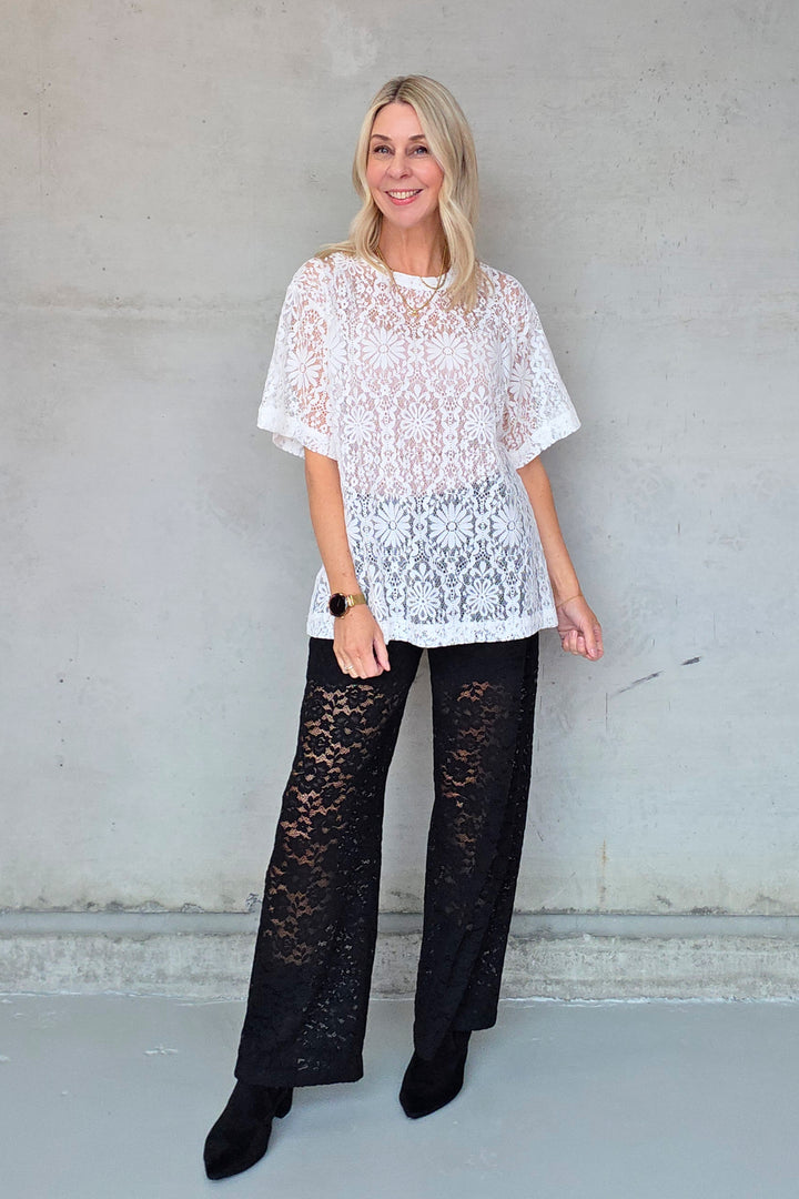 Shell Lace T Shirt - Off White
