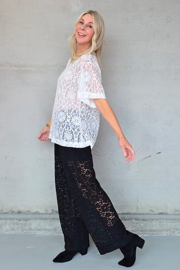 Shell Lace T Shirt - Off White