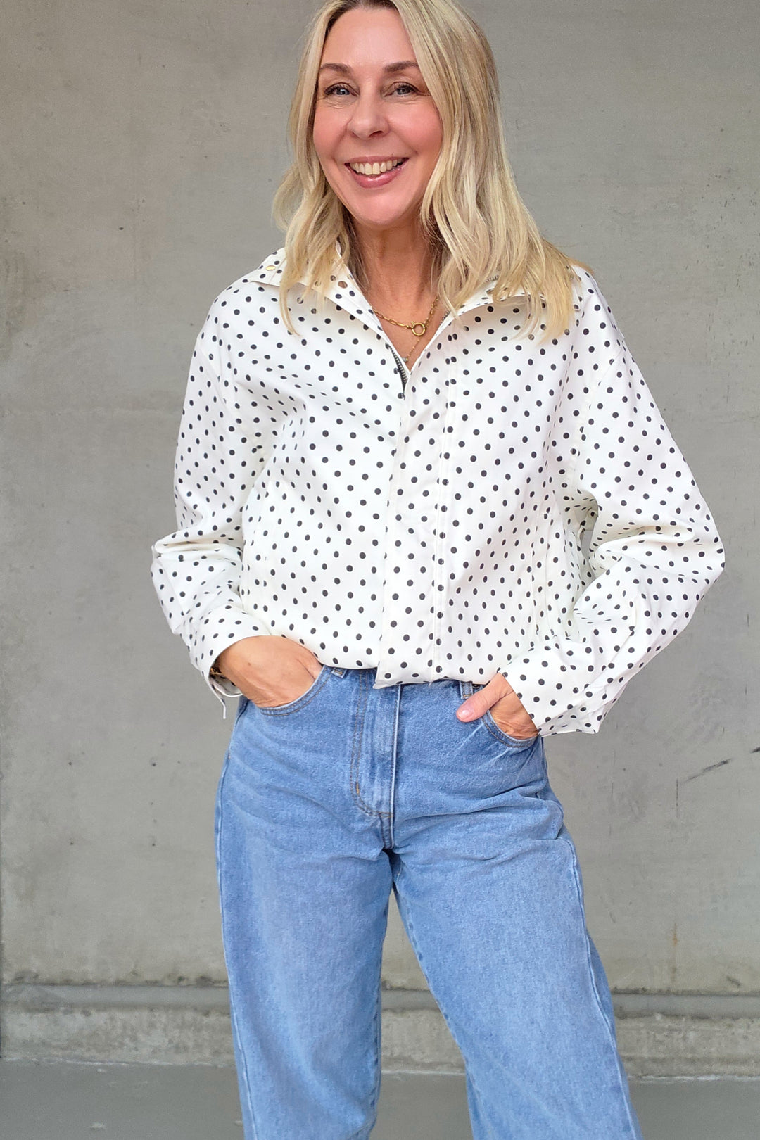Spring Polka Jacket - Cream