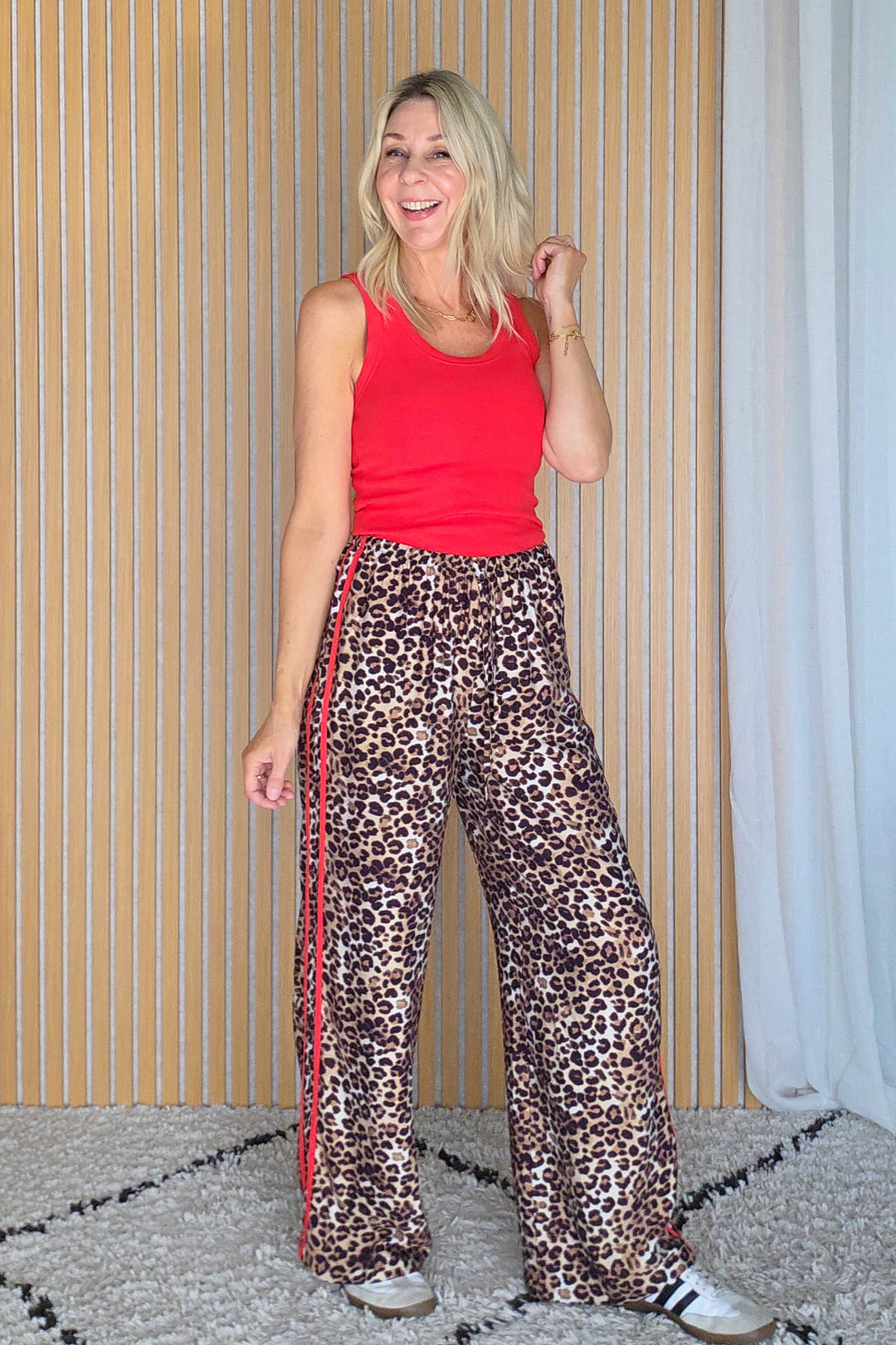 Scoop Neck Rib Tank - Red