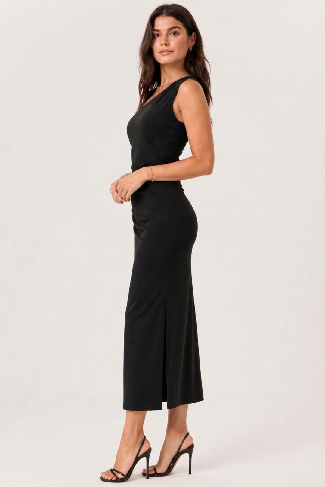 Lolita Fitted Midi Dress - Black