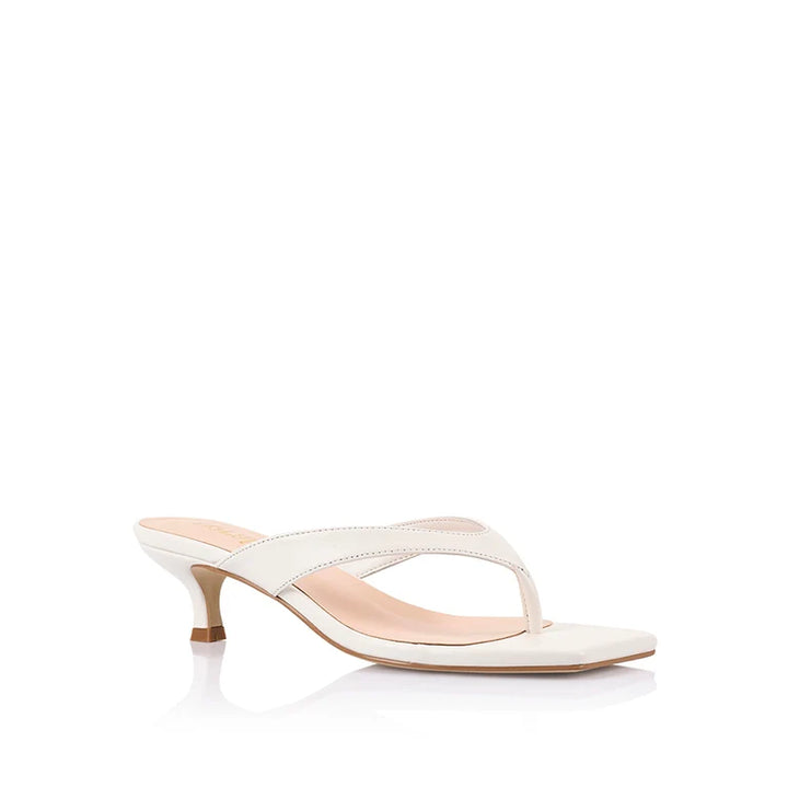 Martha Kitten Heel Thongs - Chalk White