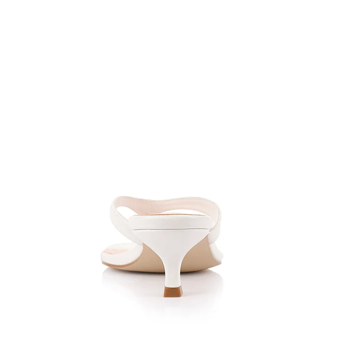 Martha Kitten Heel Thongs - Chalk White