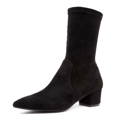 Auston Microsuede Boot - Black - Mabel and Woods
