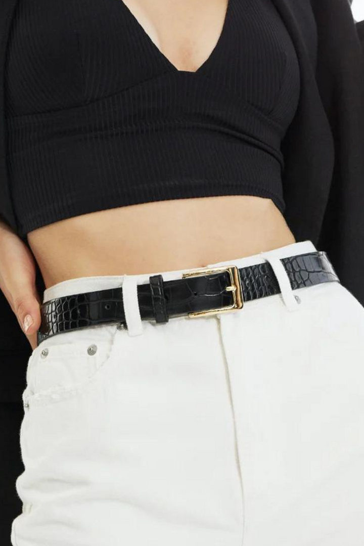 Sinclair Croc Belt - Black