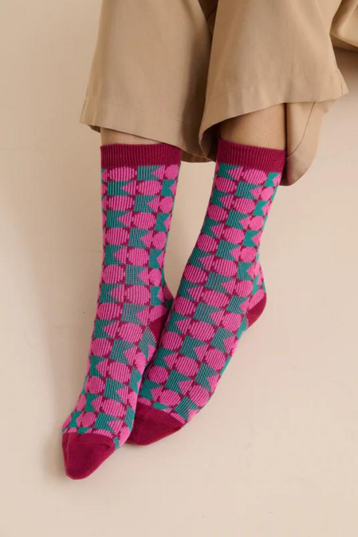 Raspberry Sock - Pink and Green