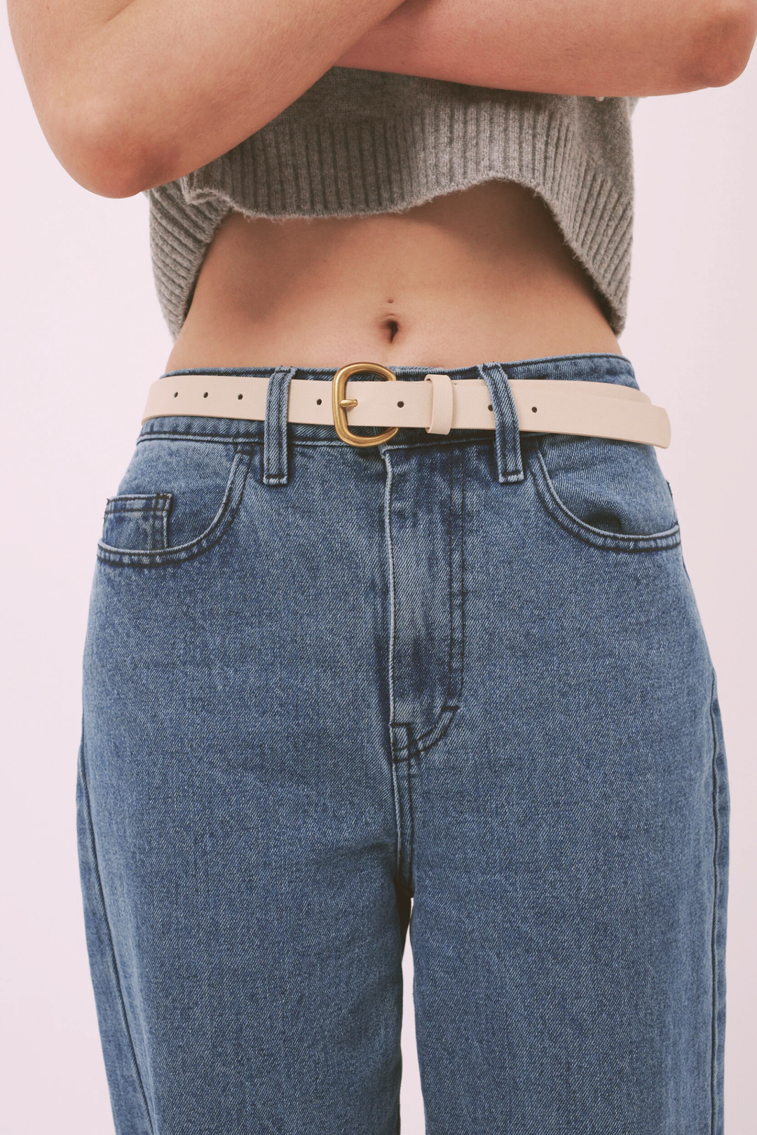 Hudson Buckle Belt - Beige