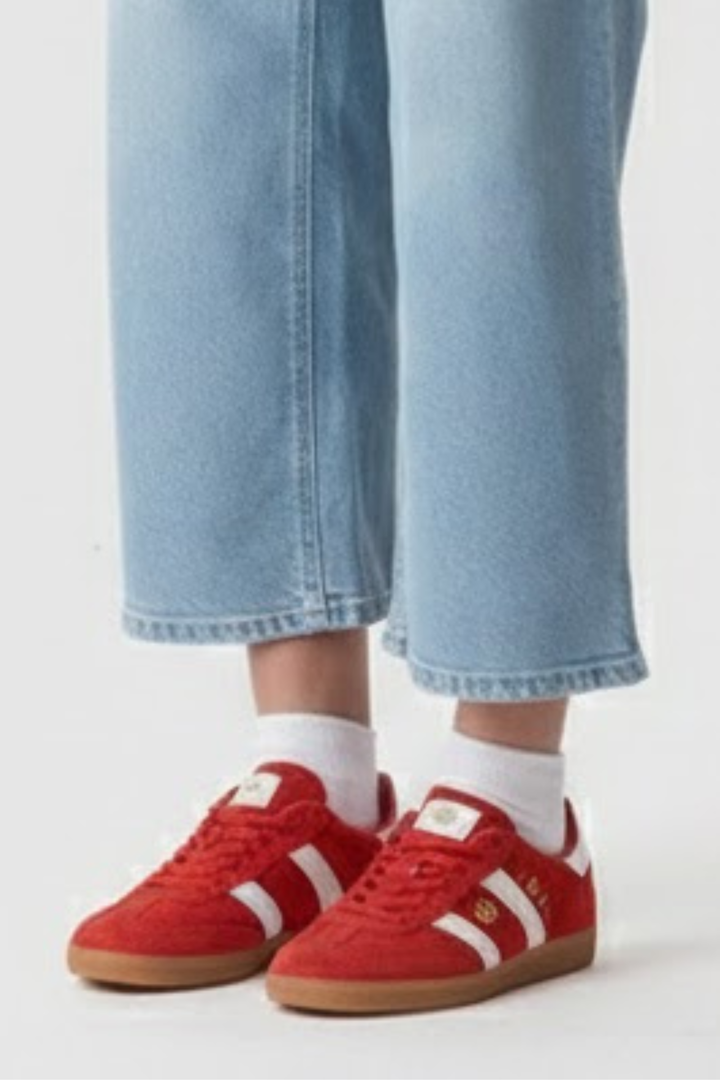 Parallel Suede Sneaker - Red / White - Mabel and Woods