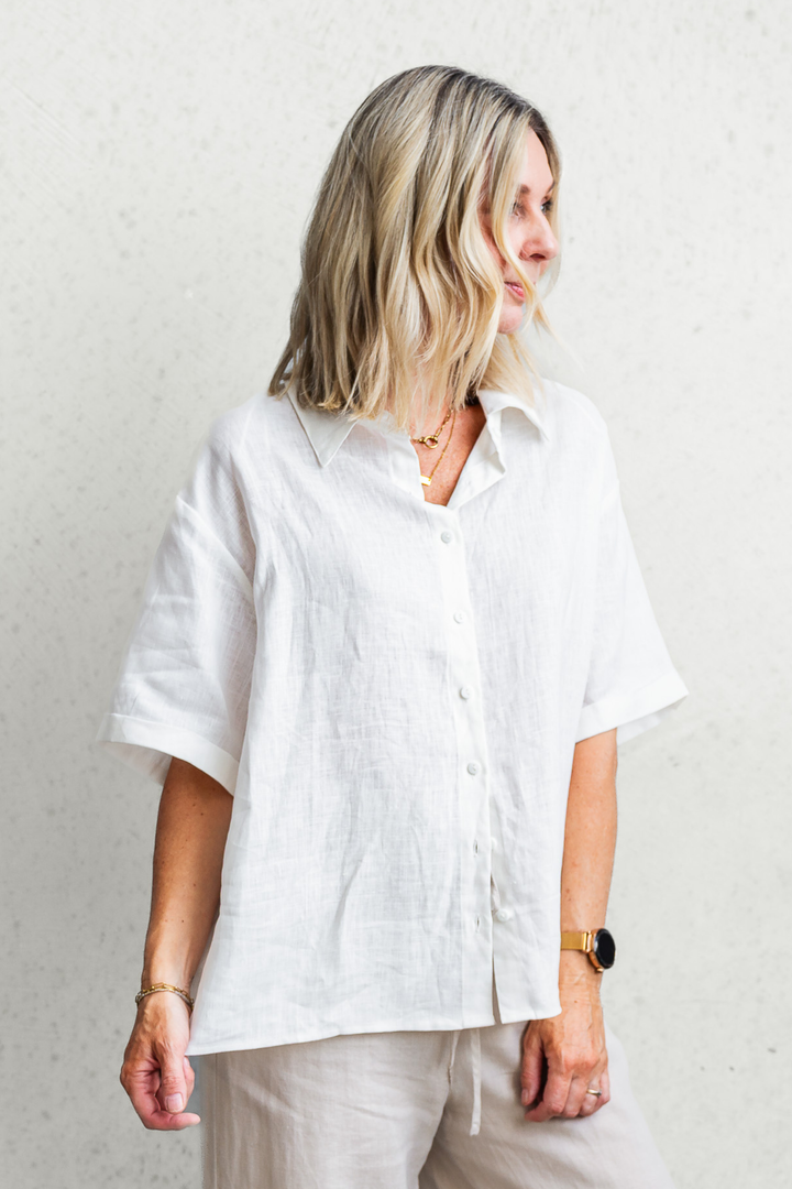 Lincoln Linen Shirt - White
