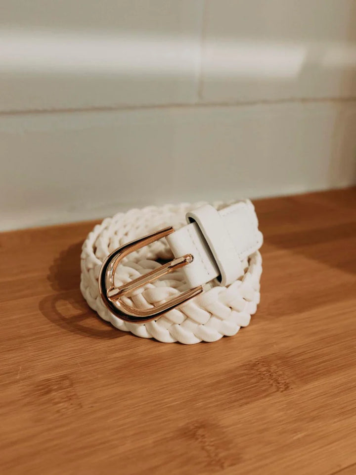 Rosamonde Braided Belt - White