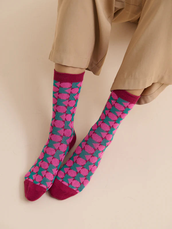 Raspberry Sock - Pink and Green