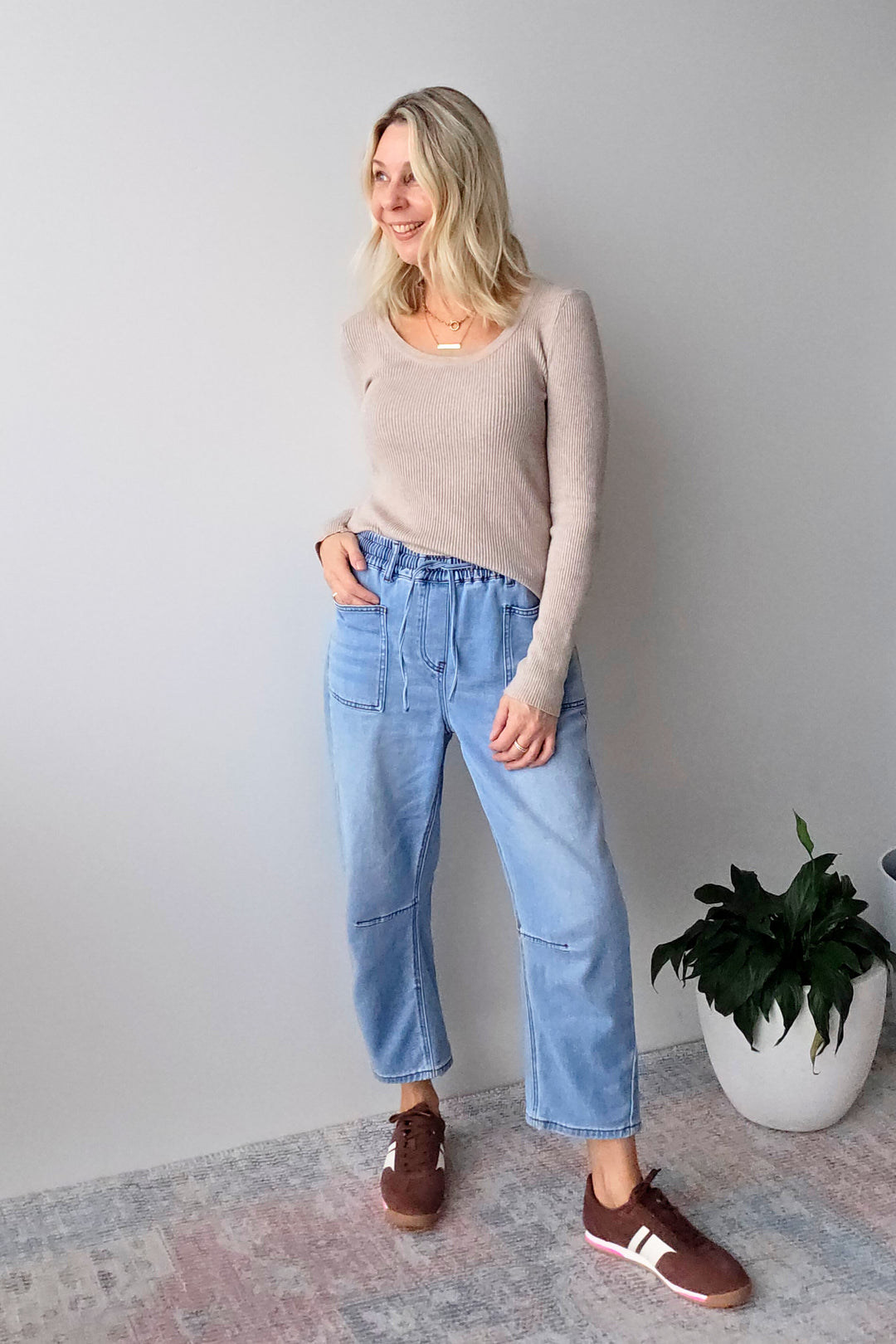 Barrel Jogger - Blue - Mabel and Woods