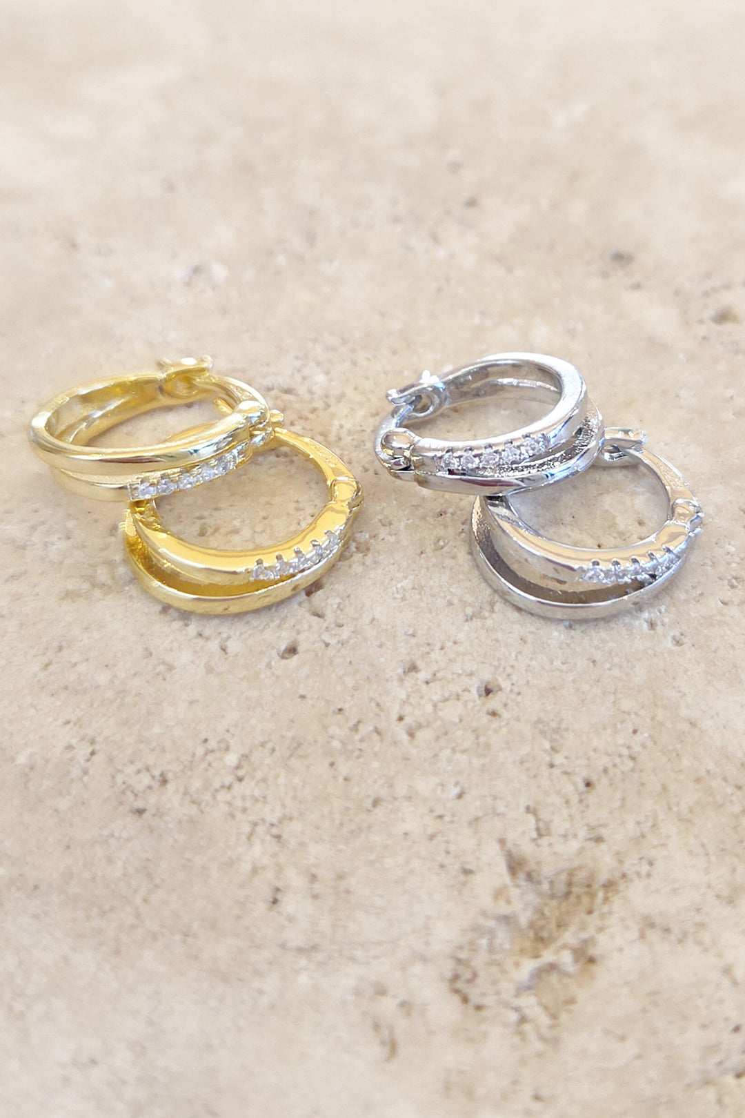Pave Layer Hoop Earring - Mabel and Woods
