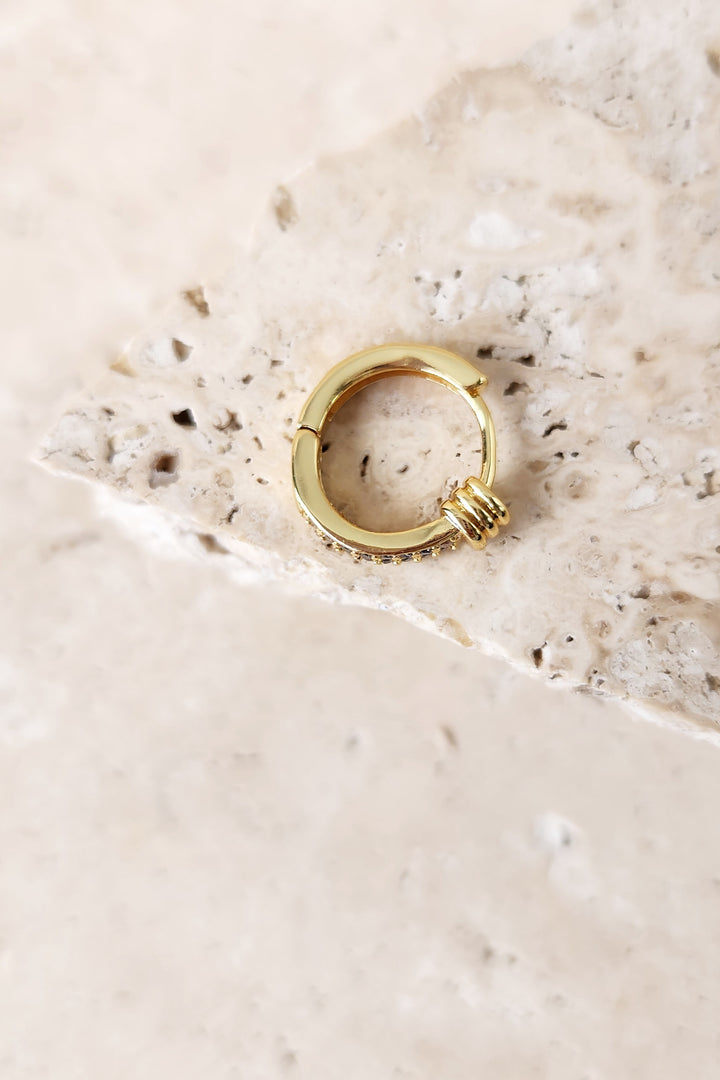 Zircon Tie Earring - Gold