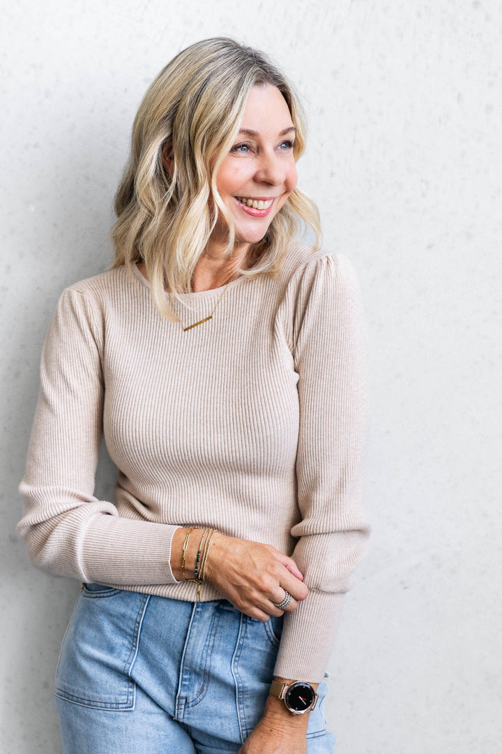 Isabella Rib Knit - Latte