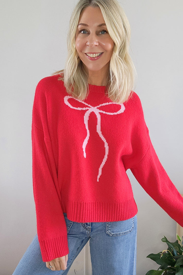 Bow Knit - Red