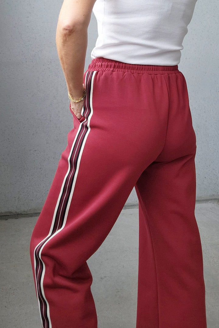 Maddox Pant - Wine/Black/Cream