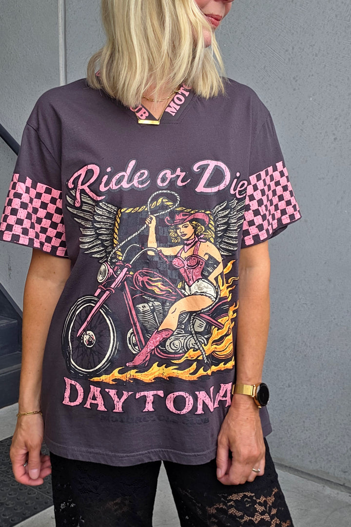 Daytona Tee - Charcoal - Mabel and Woods