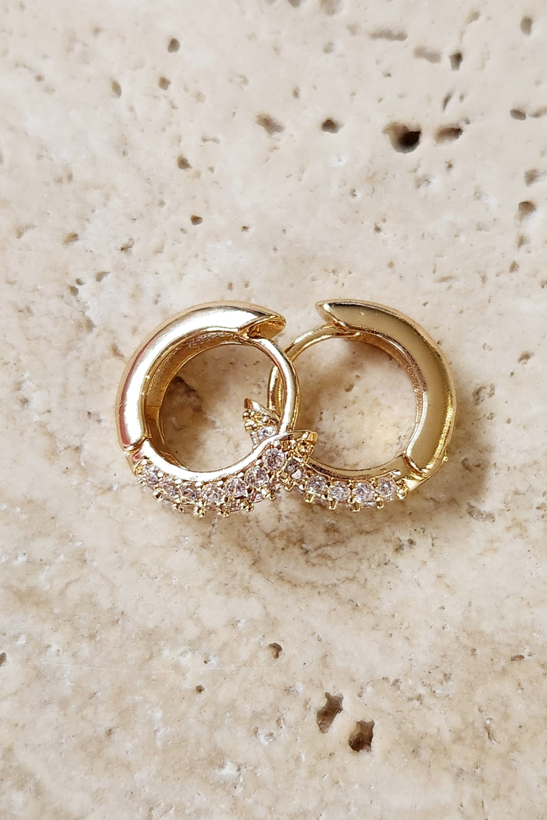 Multi Row Zircon Huggie Earrings