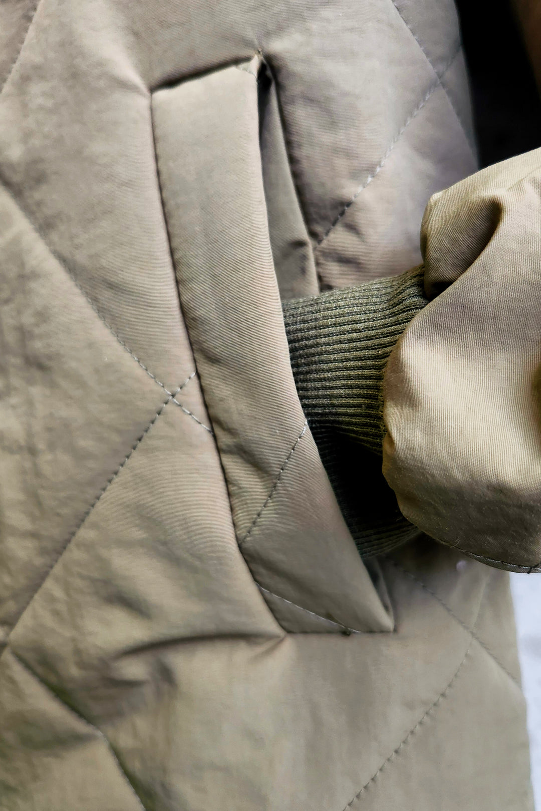 Quilted Spring Jacket - Olive