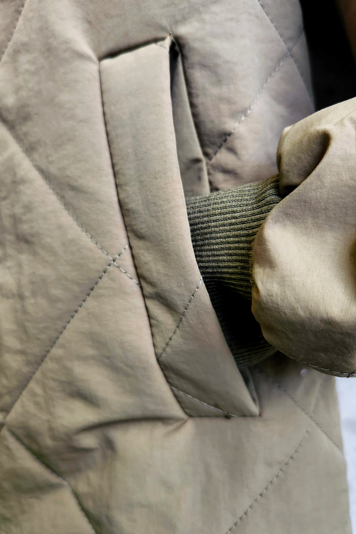 Quilted Spring Jacket - Olive
