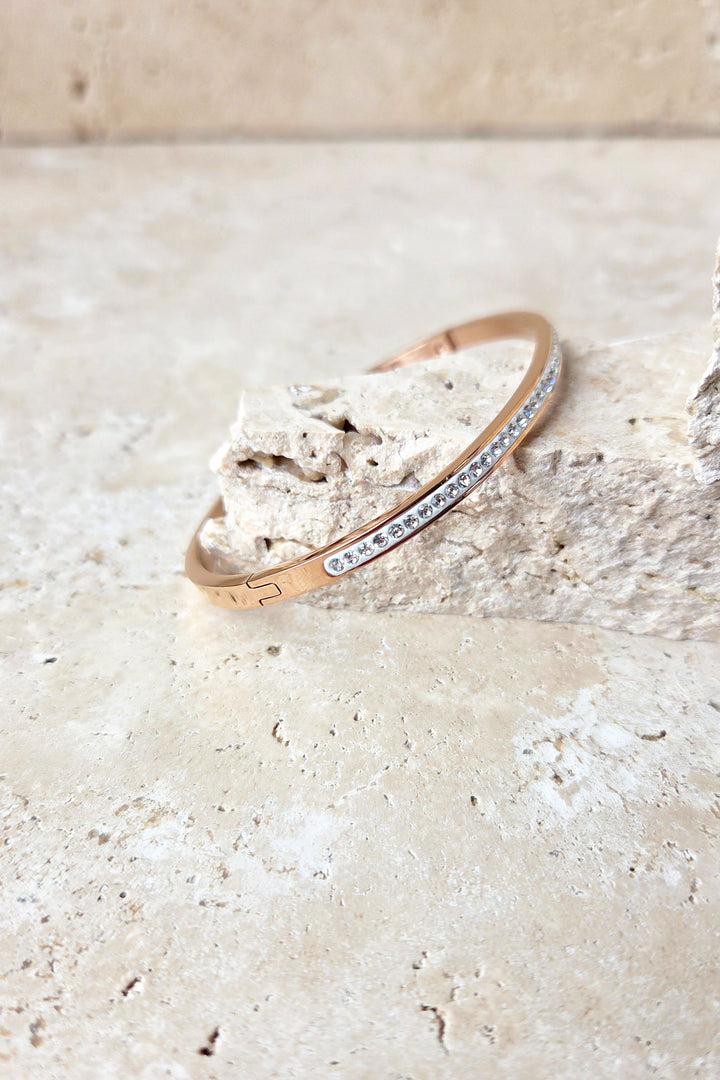 Rose Gold Stone Bangle