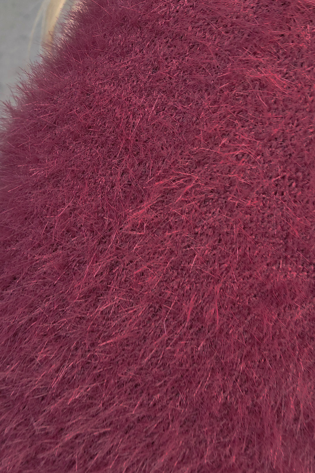 Fluffy Crop Knit - Wine - Mabel and Woods