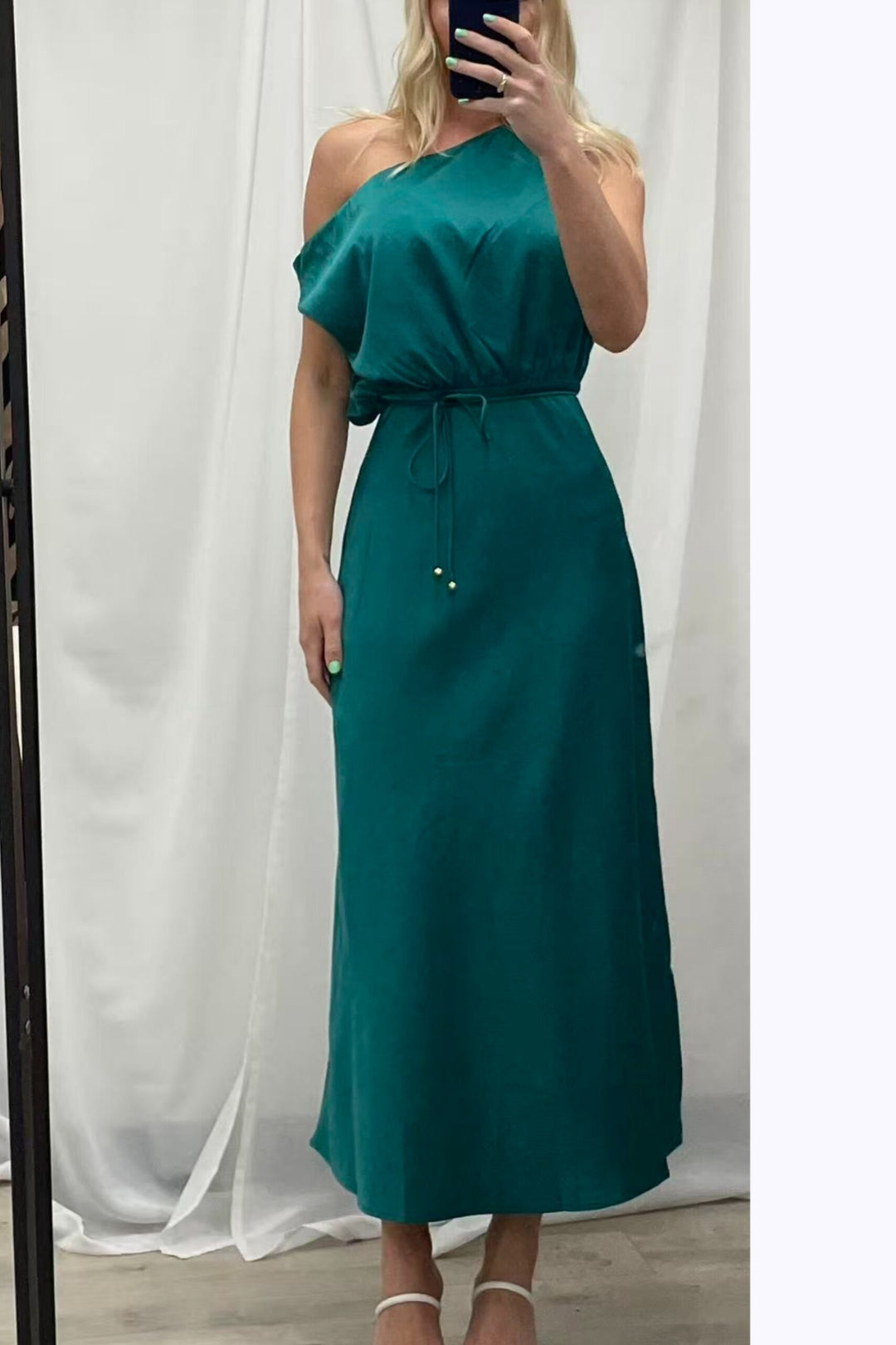 Emerald Off Shoulder Dress