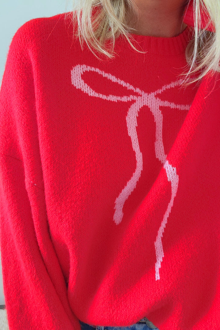 Bow Knit - Red