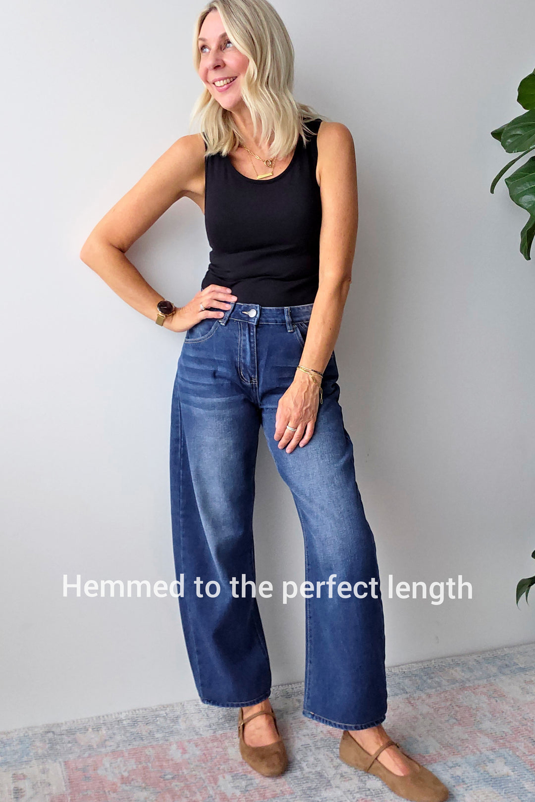 Liza Barrel Jean - Dark Wash - Mabel and Woods