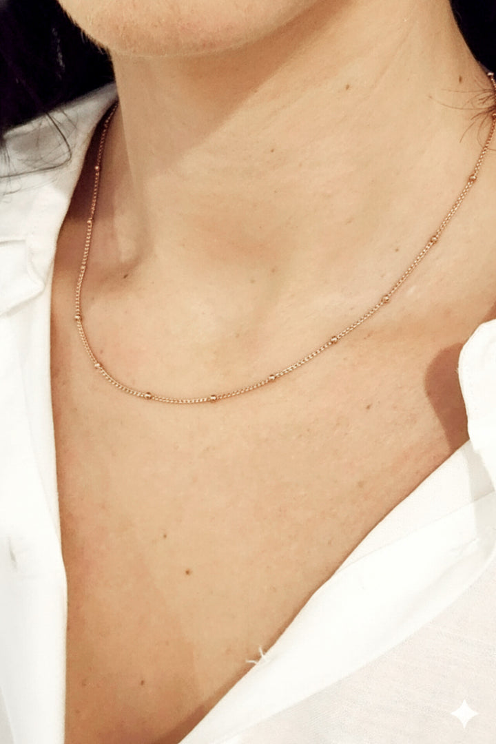 Rose Gold Dot Bead Necklace