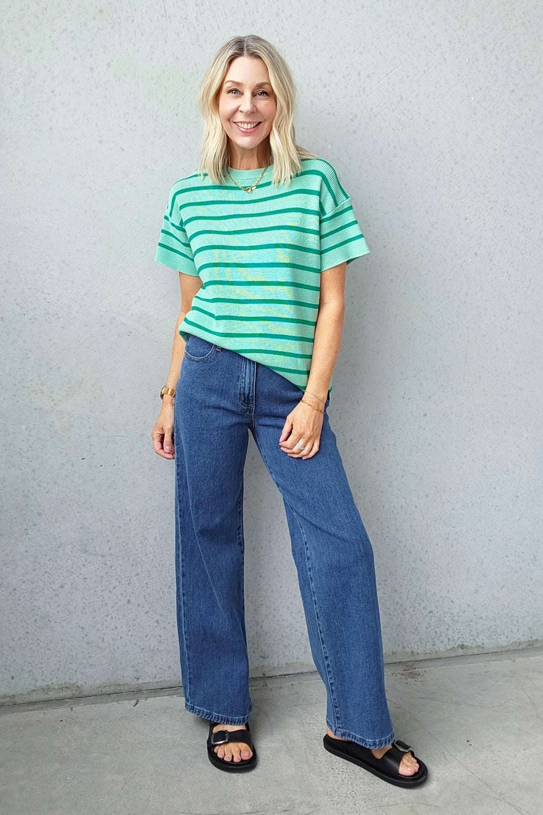 Lynx Top - Mint Stripe