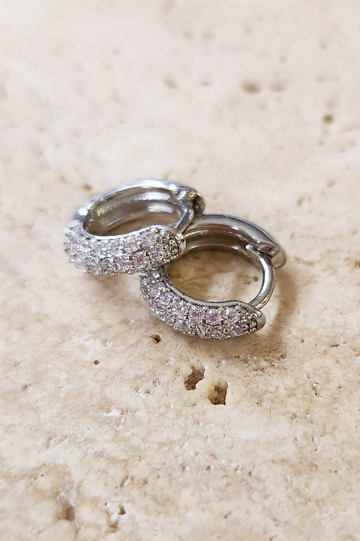Multi Row Zircon Huggie Earrings