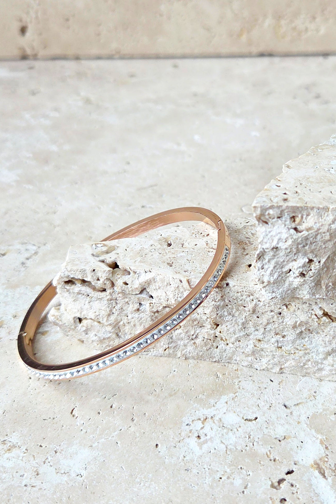 Rose Gold Stone Bangle