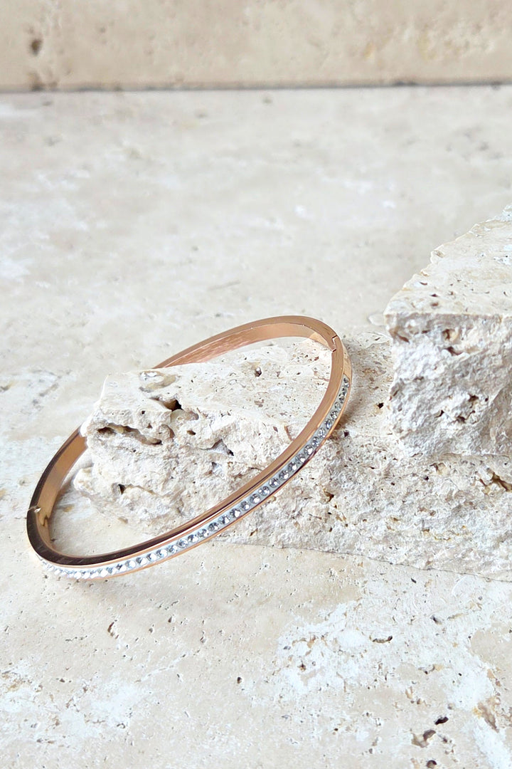 Rose Gold Stone Bangle