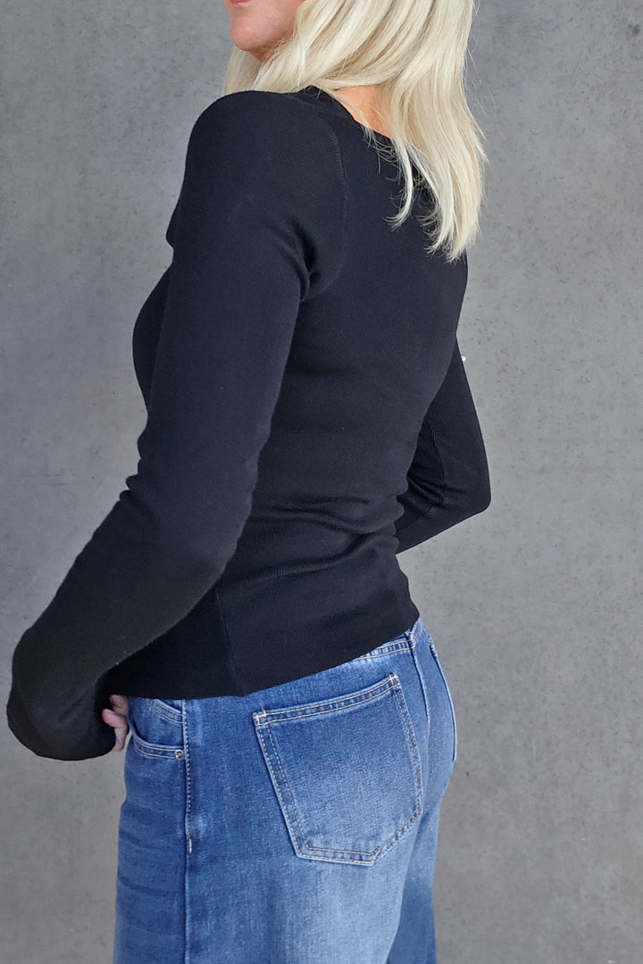 Cowl Neck Knit - Black