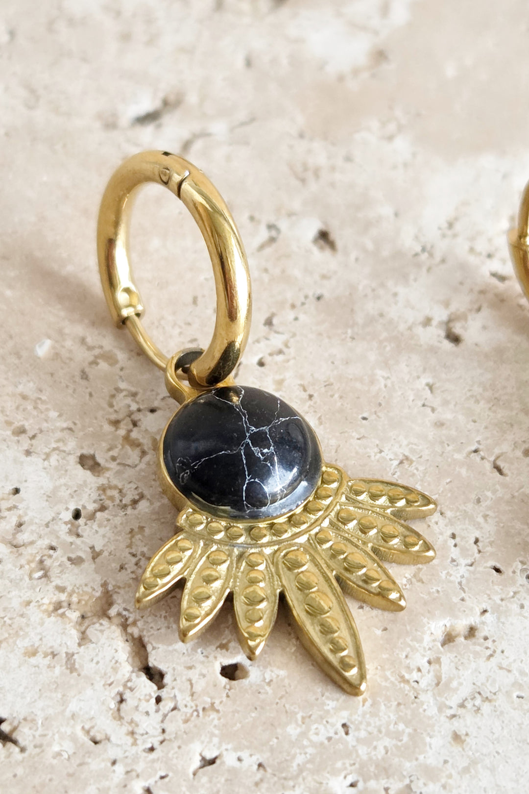 Black Howlite Earring