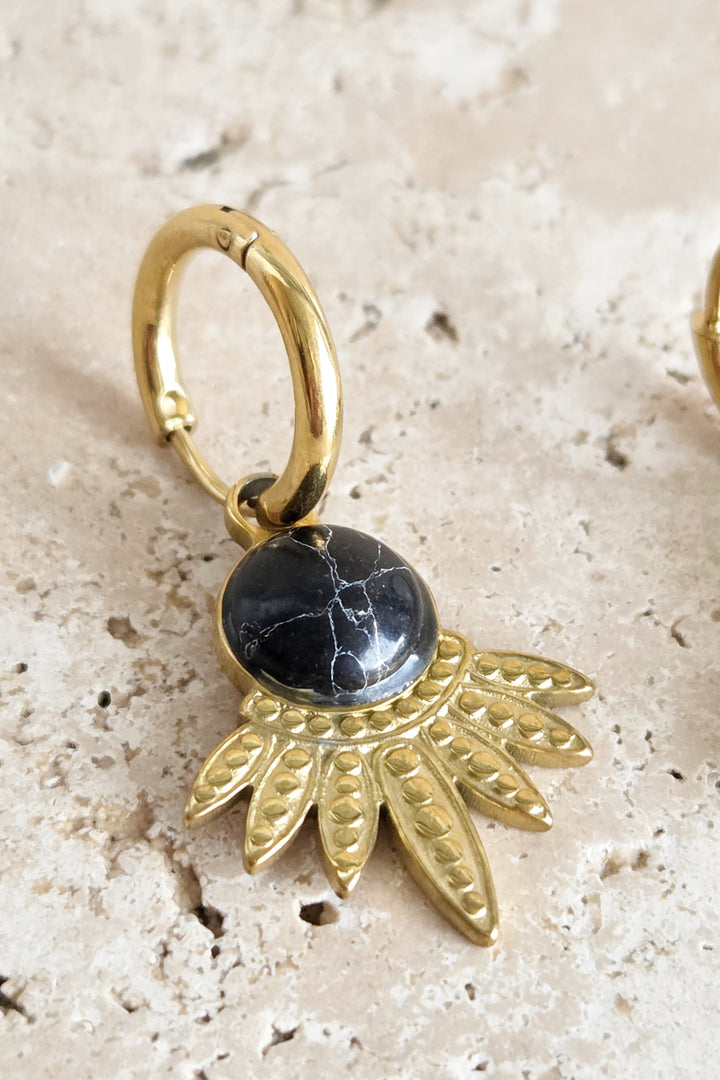 Black Howlite Earring