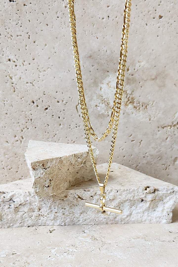 Fob Chain Layer Necklace - Gold