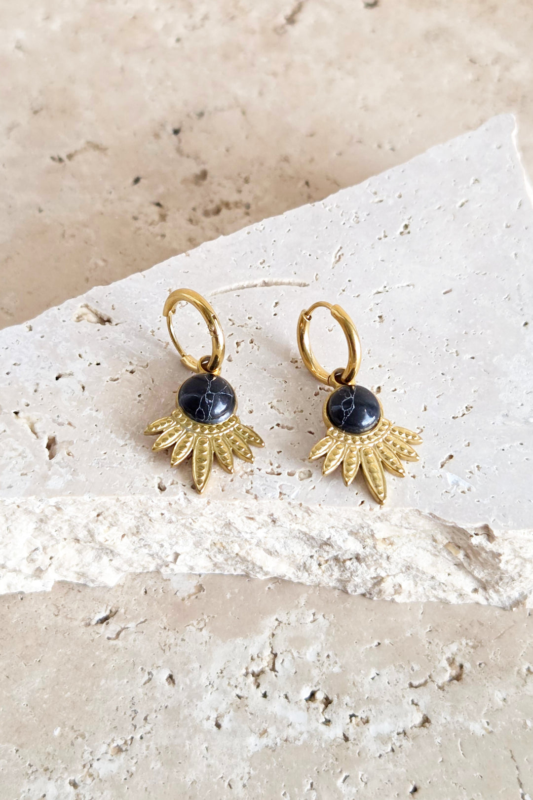 Black Howlite Earring