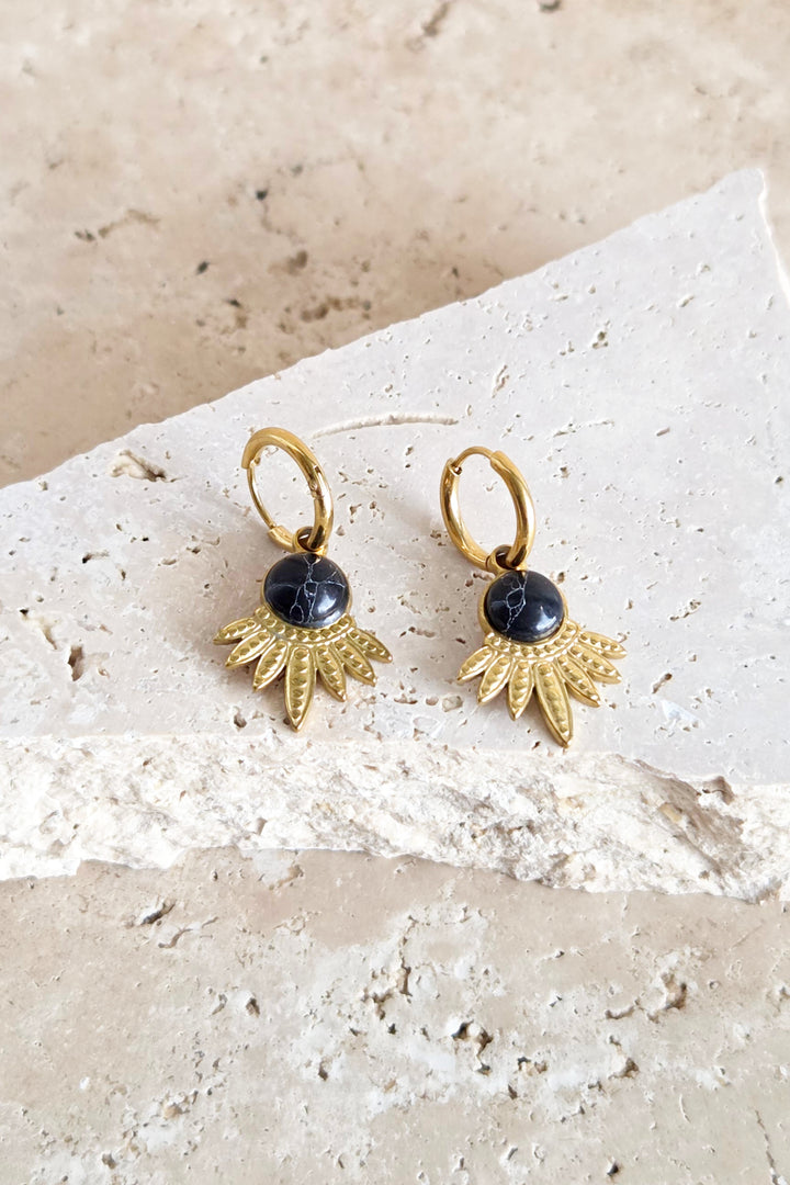 Black Howlite Earring