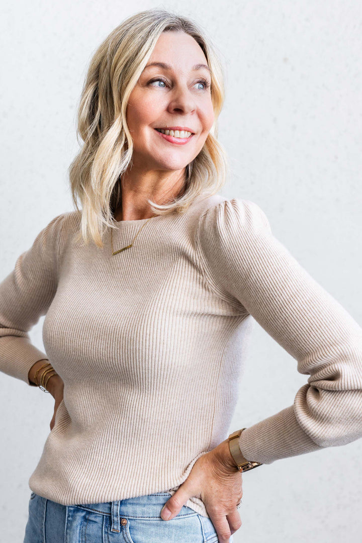 Isabella Rib Knit - Latte