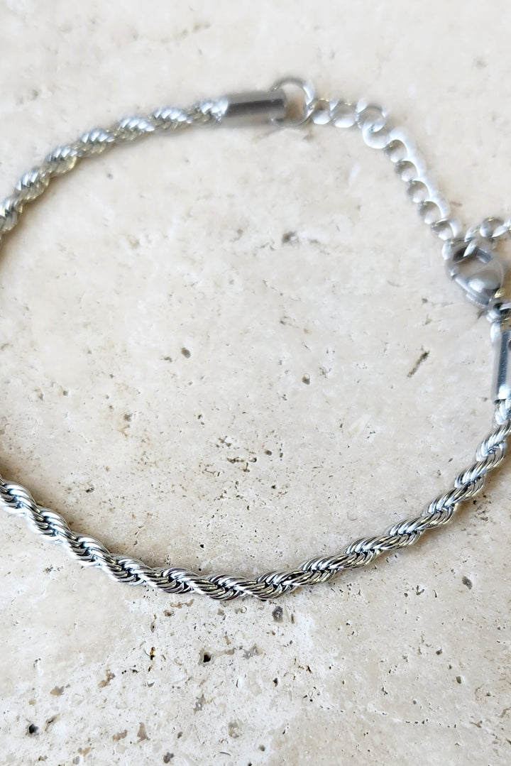 Rope Twist Bracelet - Silver