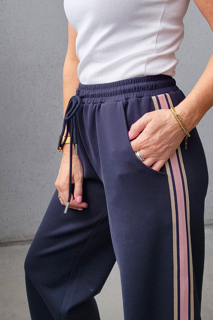 Maddox Pant - Navy/Blush