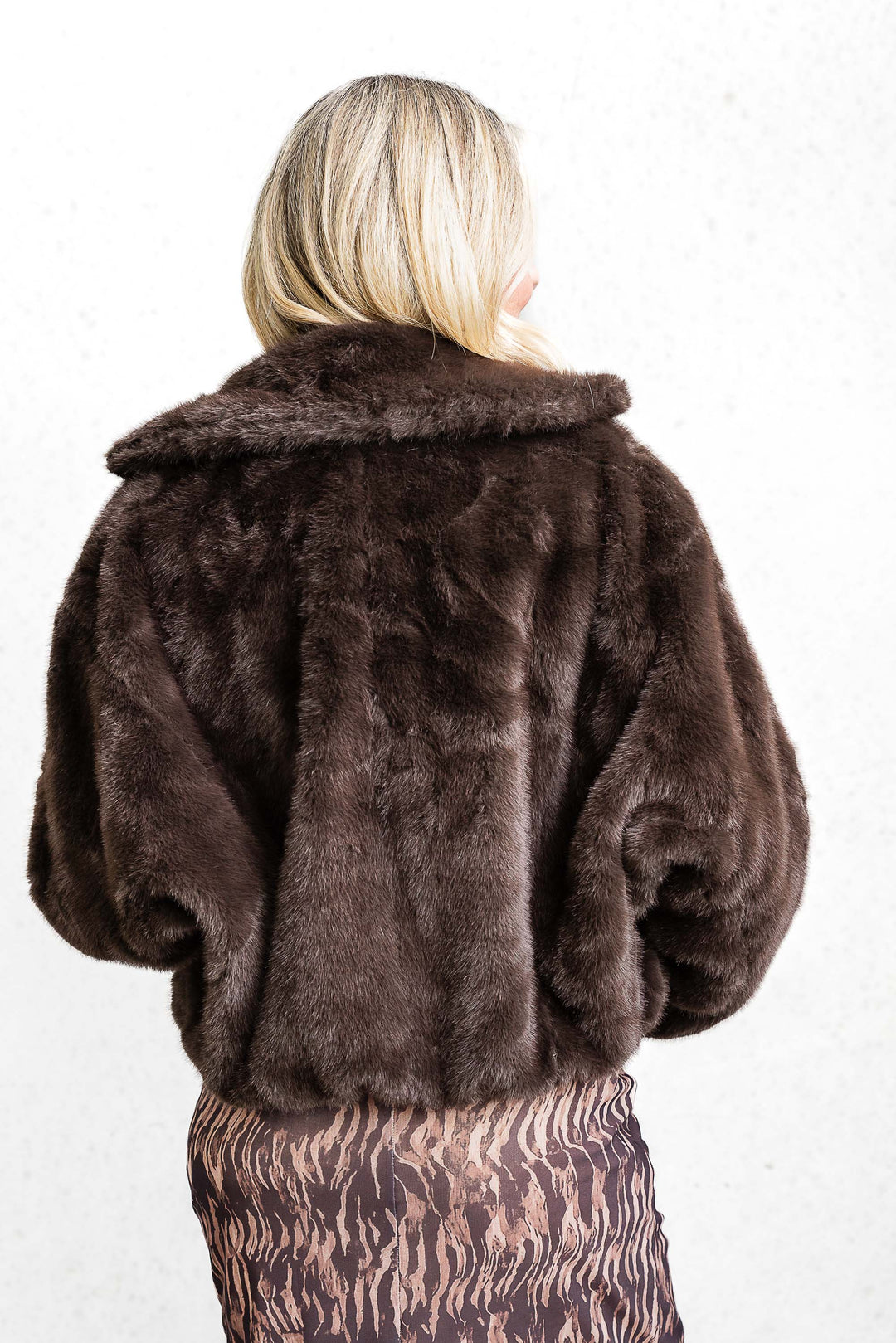 Faux Fur Bomber - Chocolate - Mabel and Woods