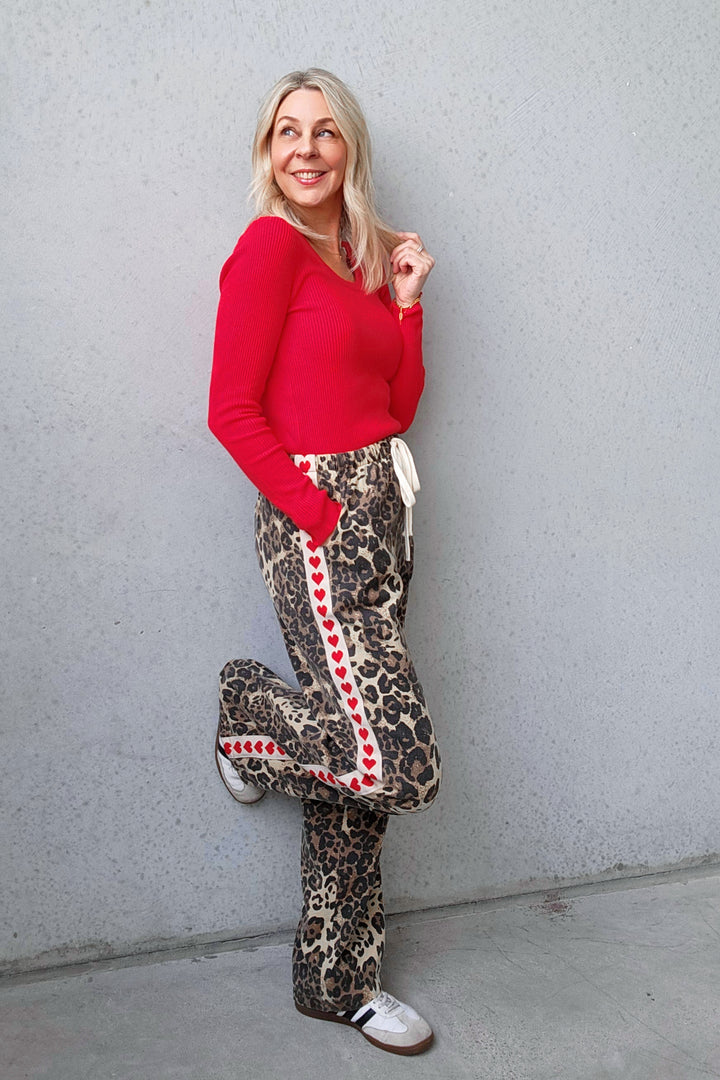 Leopard Heart Racer Pants